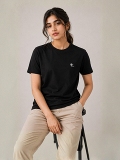 Black Essential Tee - Emeralds 