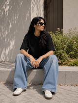 SOOT Premium Boxy Tee — Black For Women