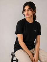 Black Essential Tee - Emeralds 