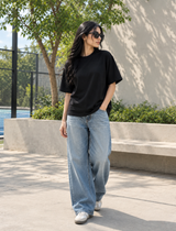 SOOT Premium Boxy Tee — Black For Women