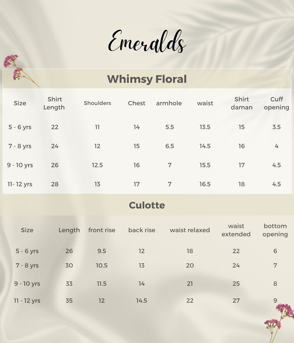 Floral Whimsy Size Guide