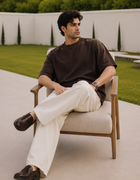 SOOT Premium Chocolate Brown Boxy Tee in 100% Cotton