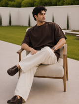 SOOT Premium Chocolate Brown Boxy Tee in 100% Cotton