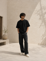 SOOT Premium Black Boxy Tee in 100% Cotton