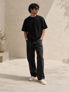 SOOT Premium Black Boxy Tee in 100% Cotton