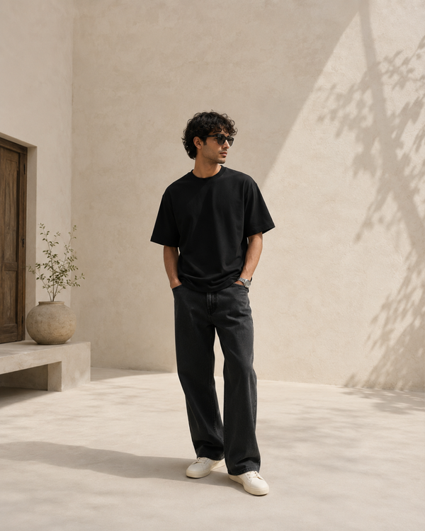 SOOT Premium Boxy Tee — Black For Men