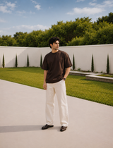 SOOT Premium Chocolate Brown Boxy Tee in 100% Cotton
