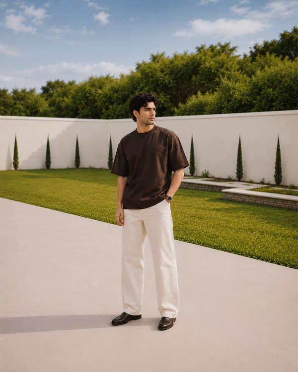 SOOT Premium Boxy Tee — Chocolate Brown For Men