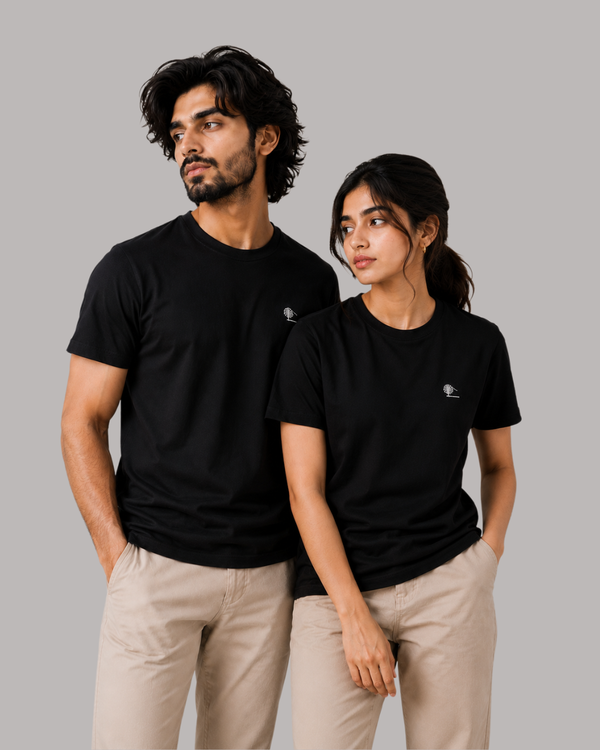 Black Essential Tee - Emeralds 