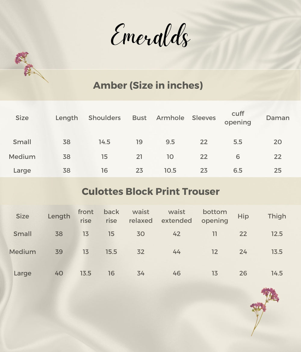 Amber Size Guide