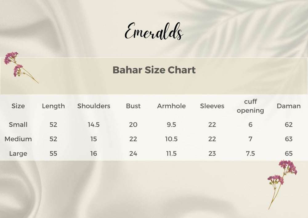 Bahar Size Guide
