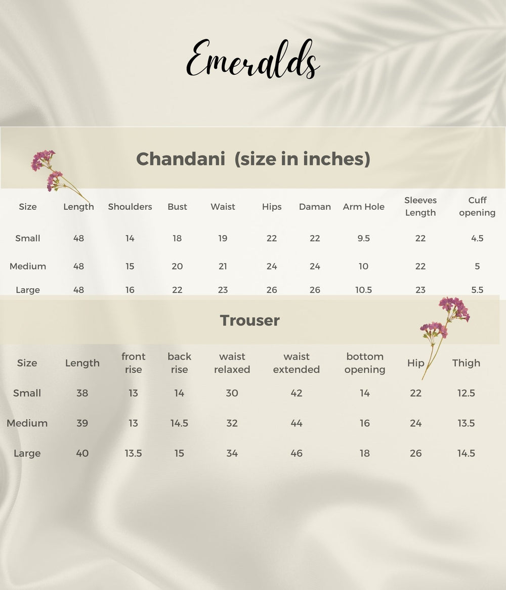 Chandani Size Guide