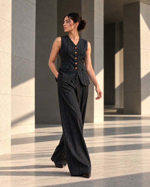 MARLOWE — Khaddi Waistcoat & Trouser Set