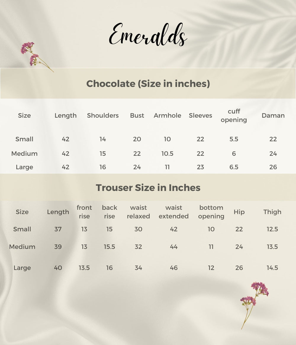 Royale Cocoa Size Guide