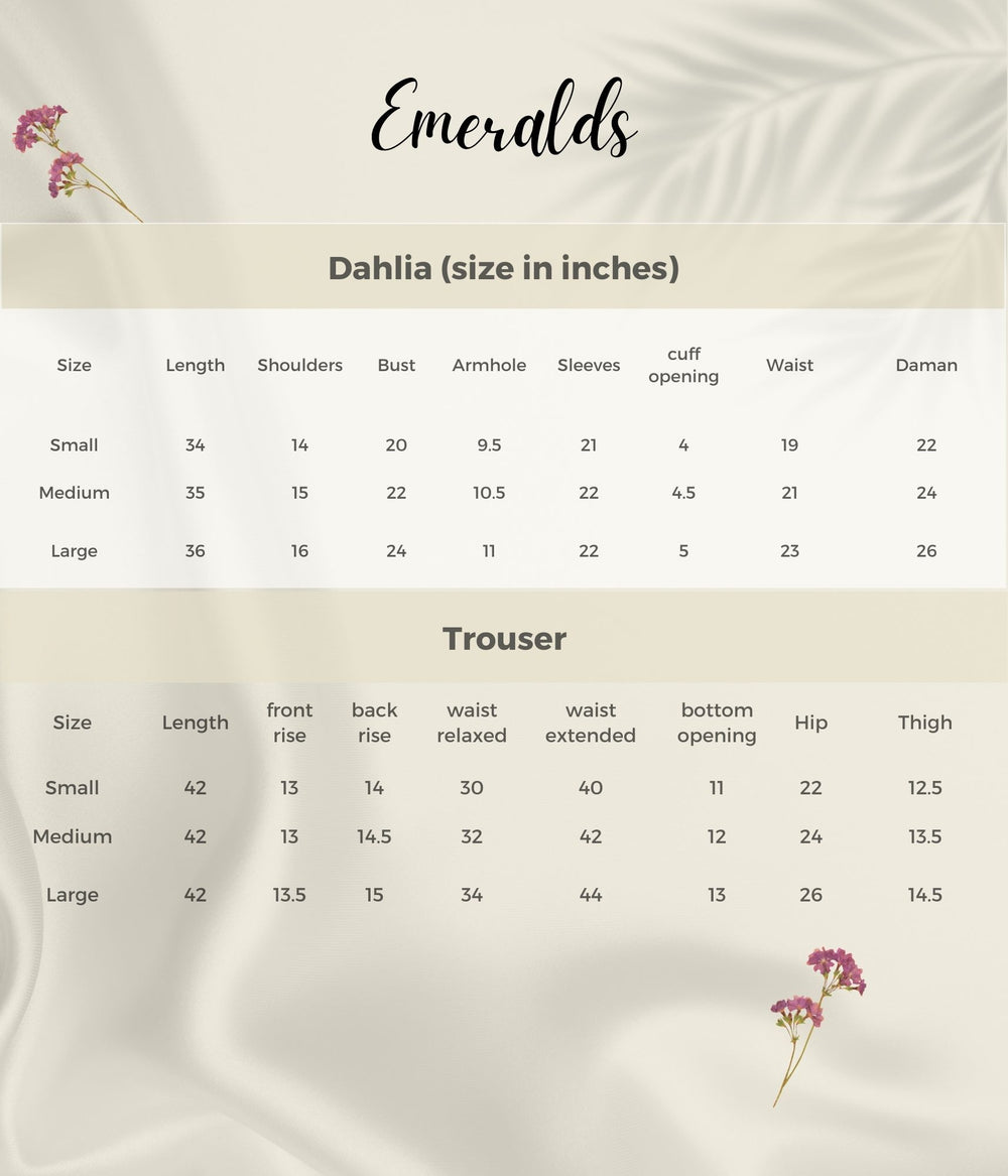 Dahlia Size Guide