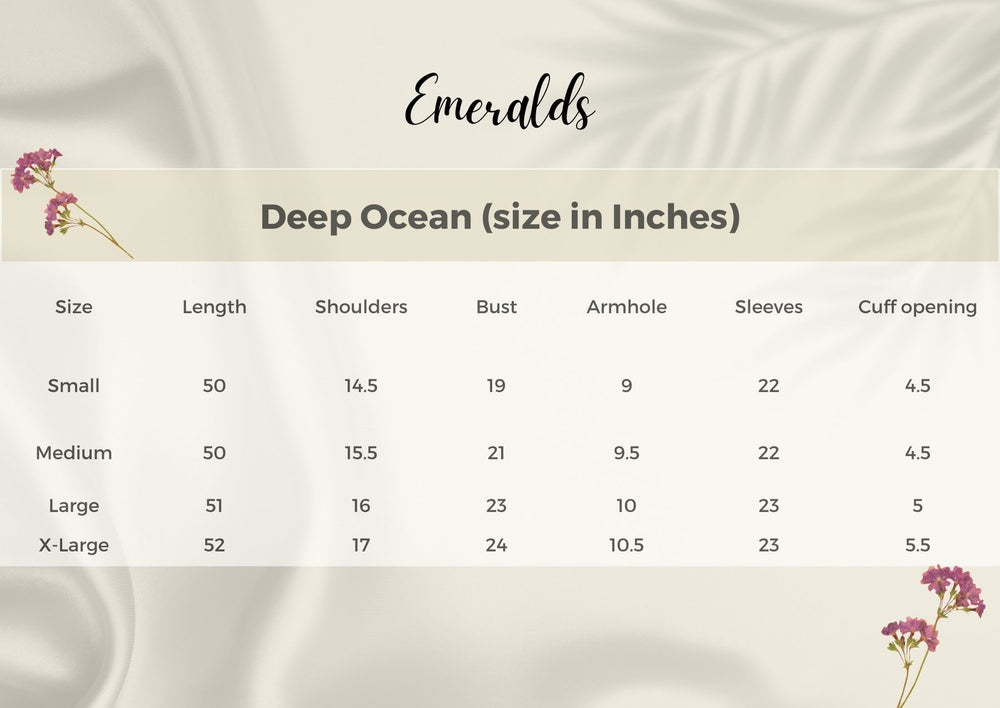 Deep Ocean Size Guide