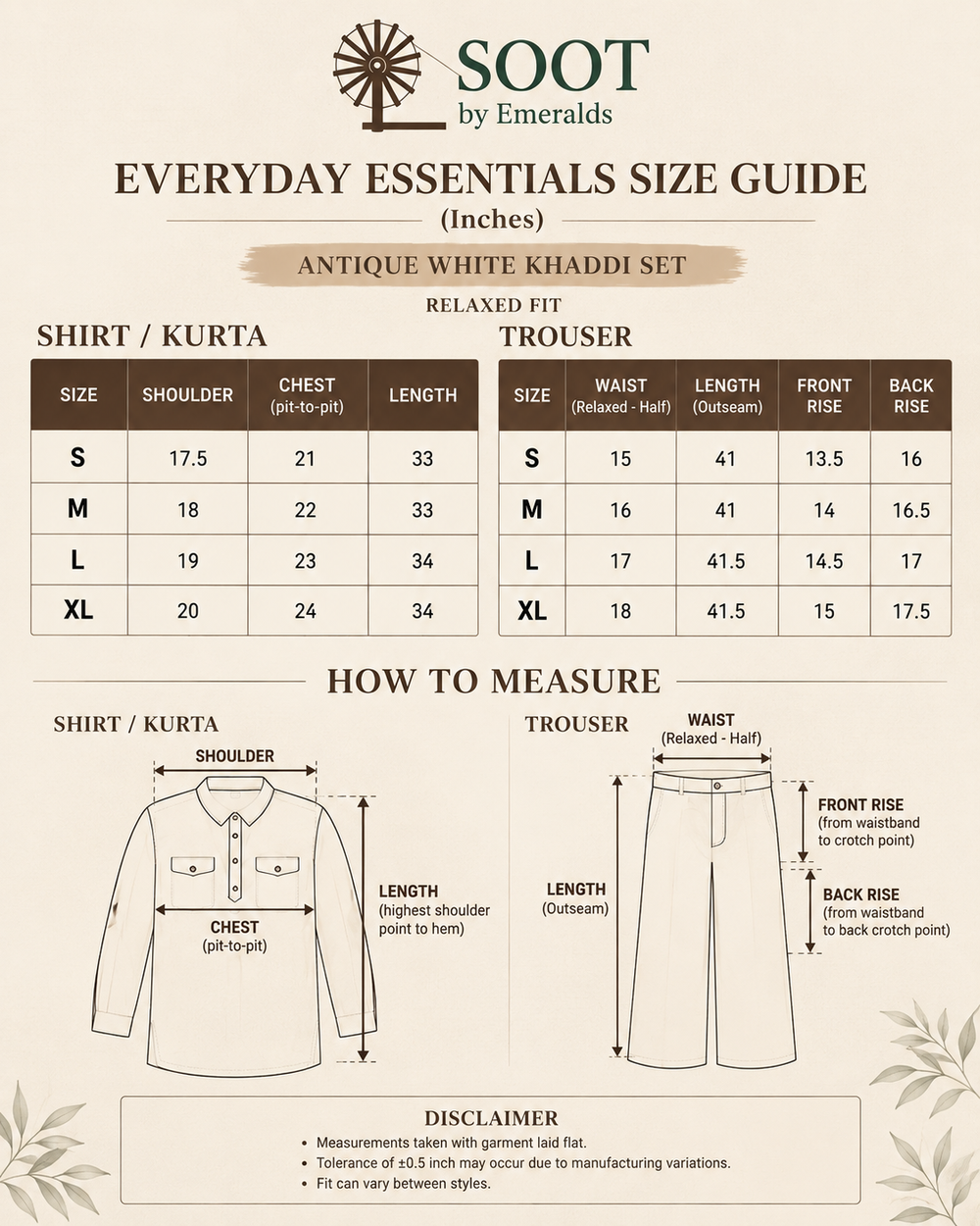 ONYX – Black Khaddi Co-Ord Set Size Guide
