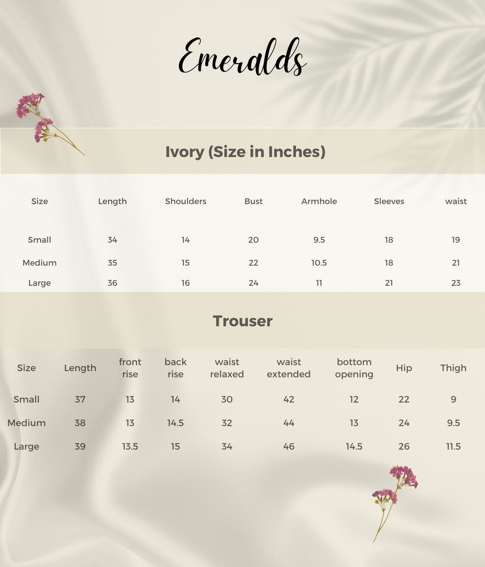 Ivory Size Guide