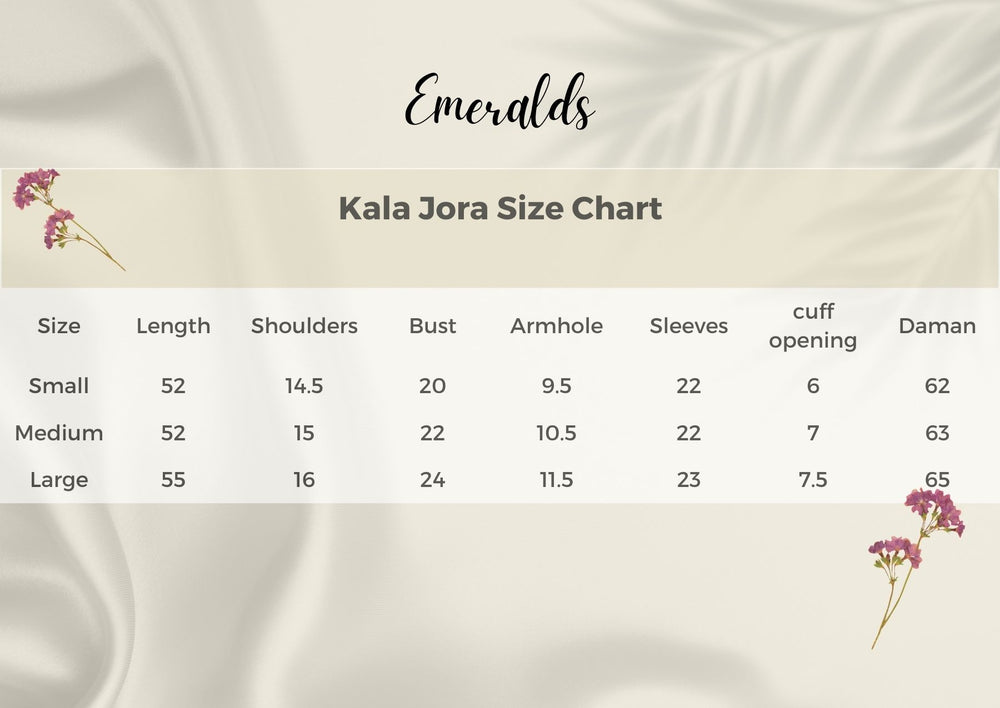 Kala Jora Size Guide