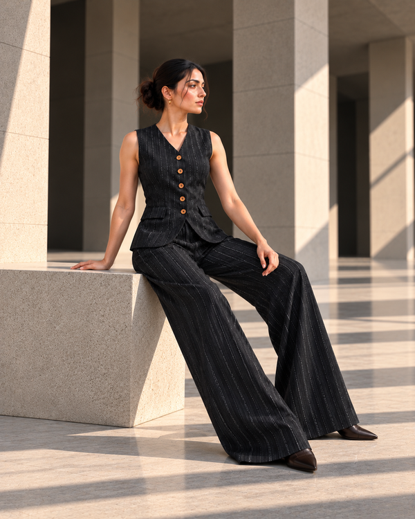 MARLOWE — Khaddi Waistcoat & Trouser Set