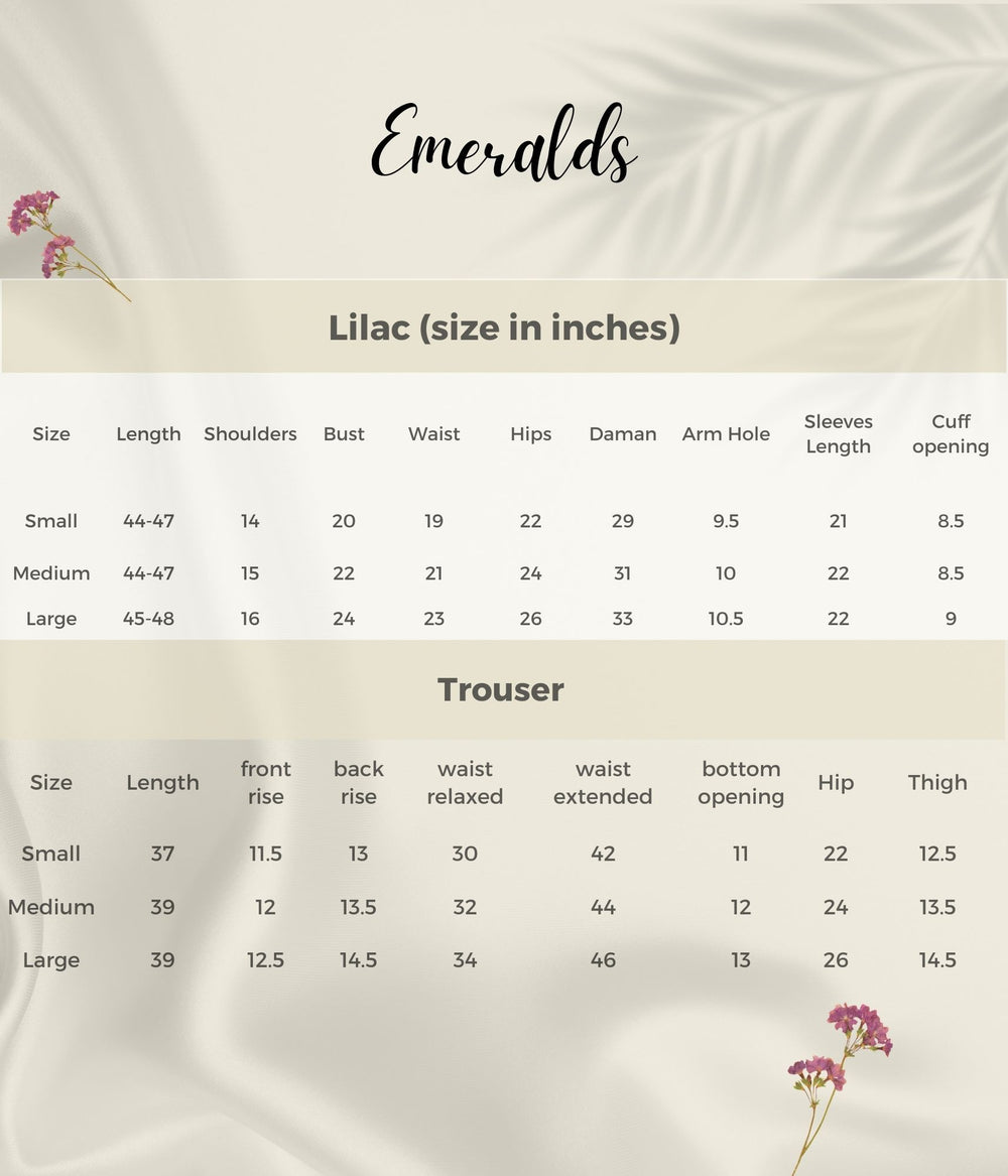 Lilac Size Guide