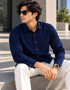 Neon Navy Causal Shirt