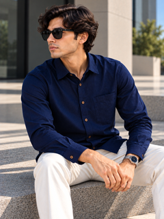 Neon Navy Causal Shirt