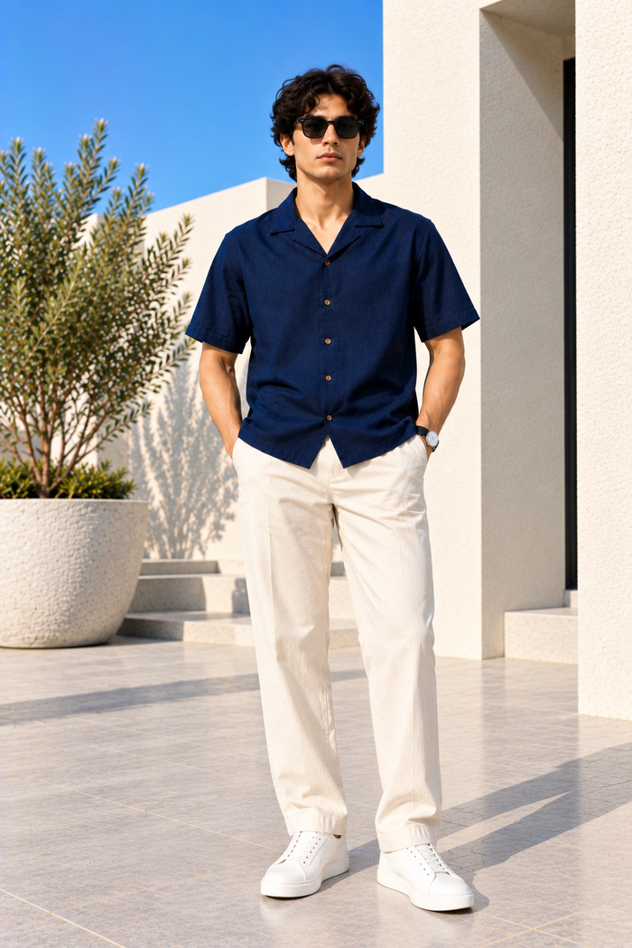 Neon Navy Cuban Collar