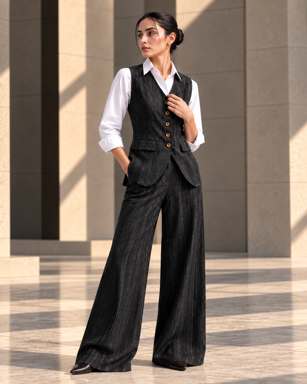MARLOWE — Khaddi Waistcoat & Trouser Set