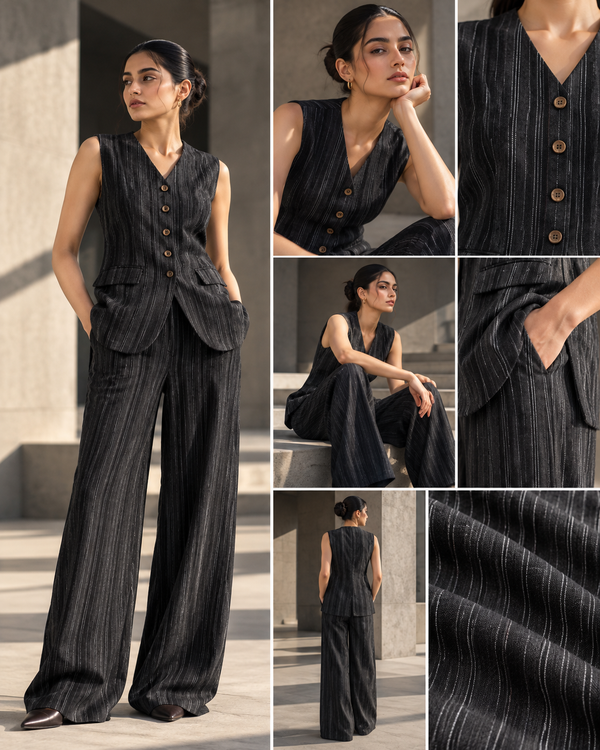 MARLOWE — Khaddi Waistcoat & Trouser Set
