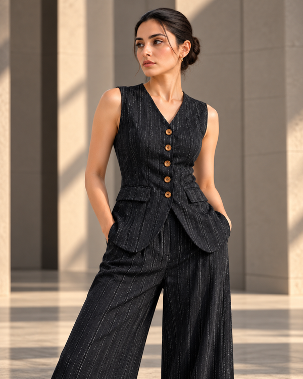 MARLOWE — Khaddi Waistcoat & Trouser Set