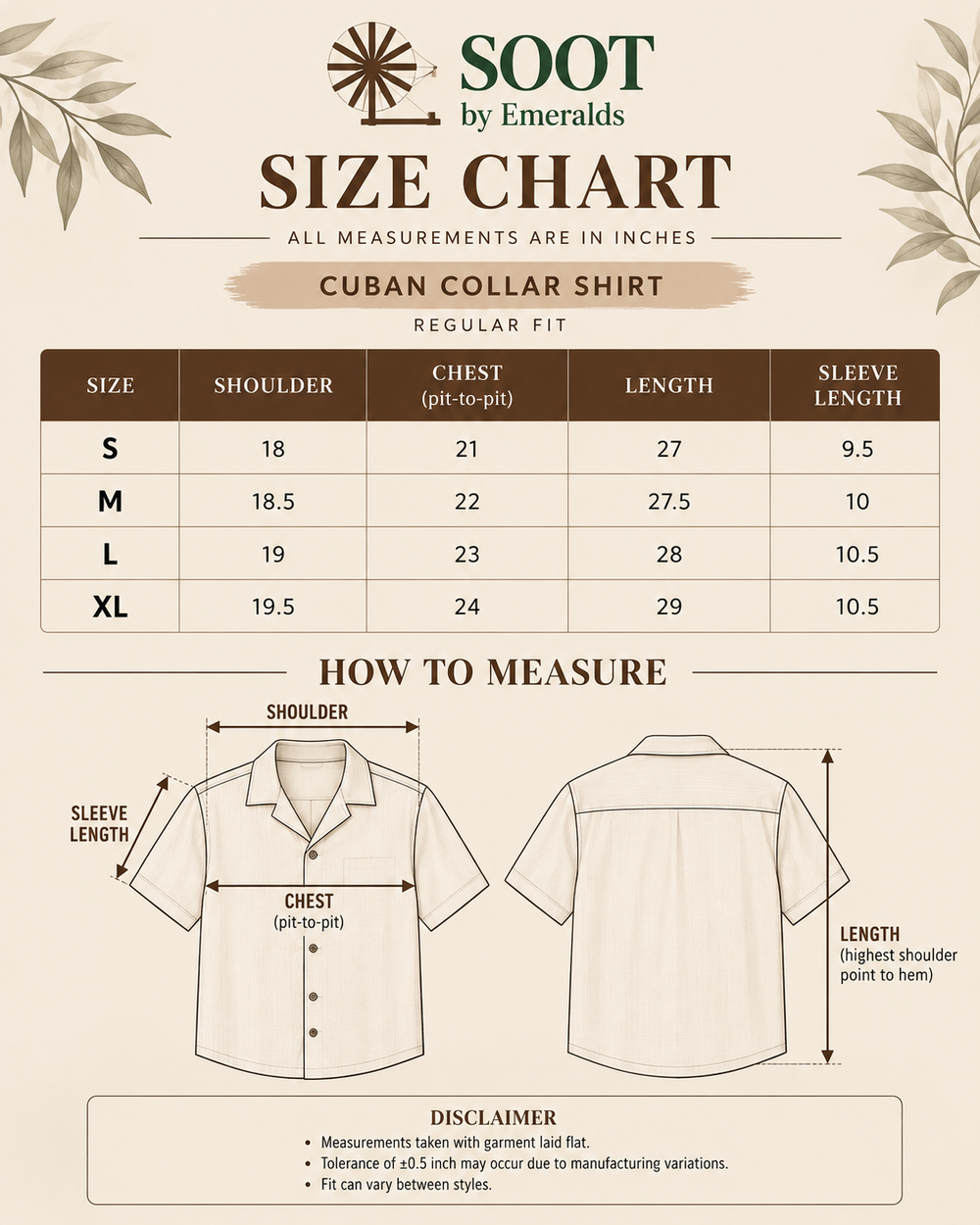 Olivine Cuban Collar Size Guide