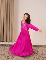 Close-up of criss-cross silver tilla and diamante handwork – Ruby dress