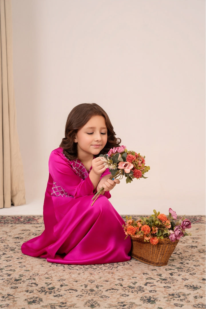Mini Ruby couture – elegant red festive outfit for girls