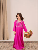 Mother-daughter matching silk maxis – Mini Ruby by Emeralds