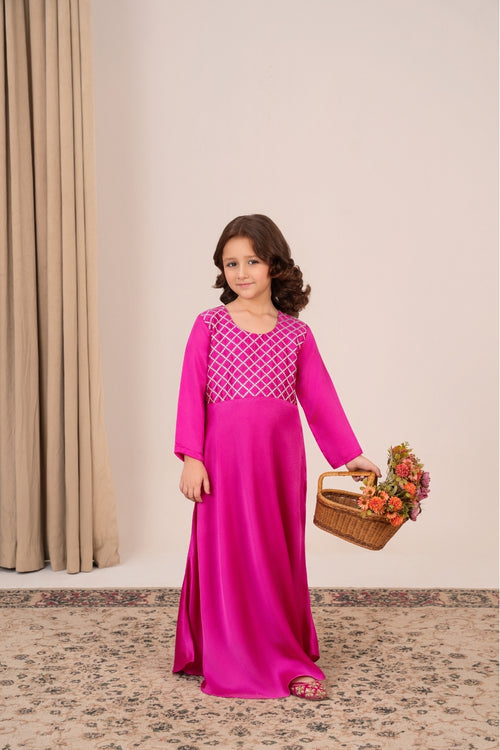 Mother-daughter matching silk maxis – Mini Ruby by Emeralds