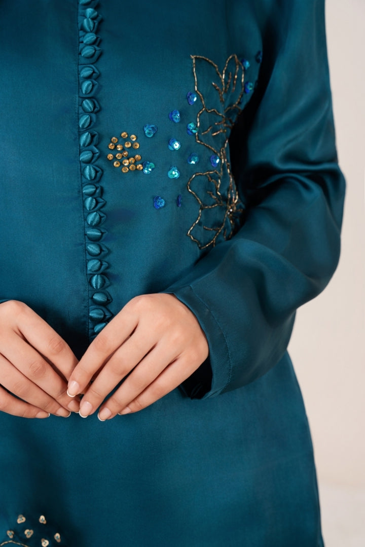 Peacock Whisper kids couture – premium embroidered dress for girls