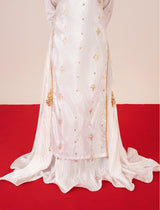Starburst couture – embroidered white silk ensemble for weddings