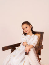 Pakistani designer kids clothing – Mini Starburst white dress
