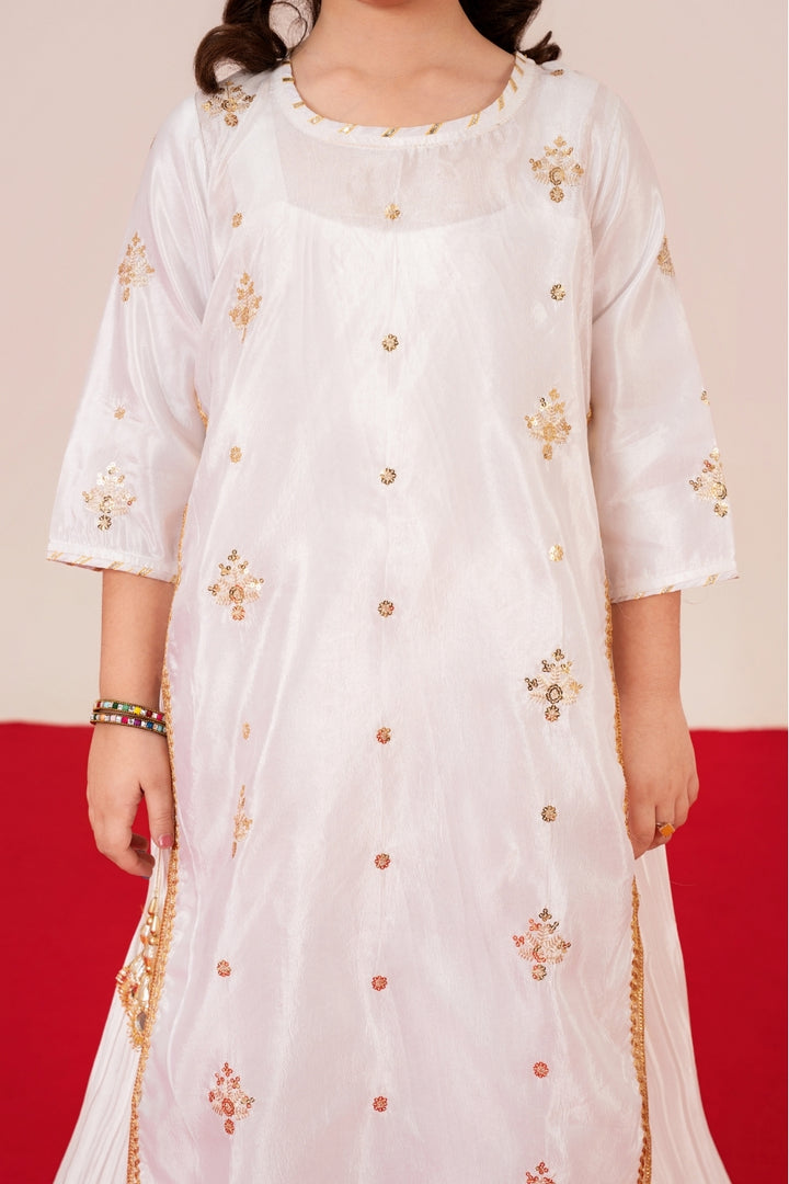 White embroidered girls dress – Mini Starburst kids wear 2025