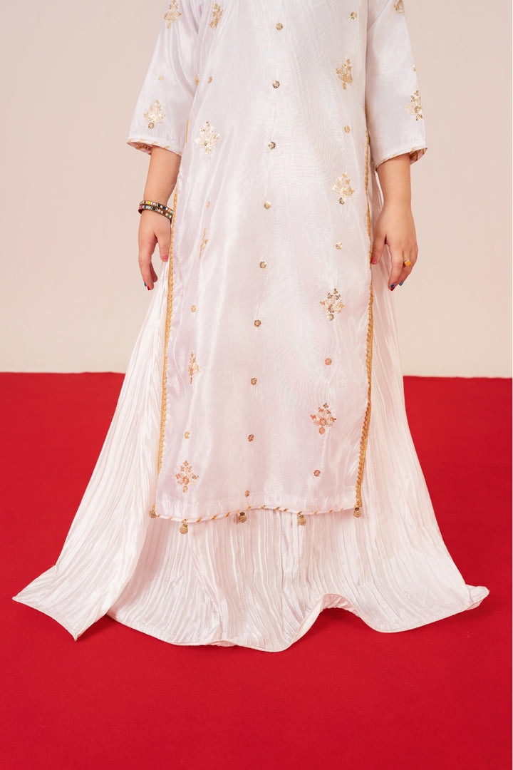 Designer kidswear in Pakistan – Mini Starburst white dress 2025