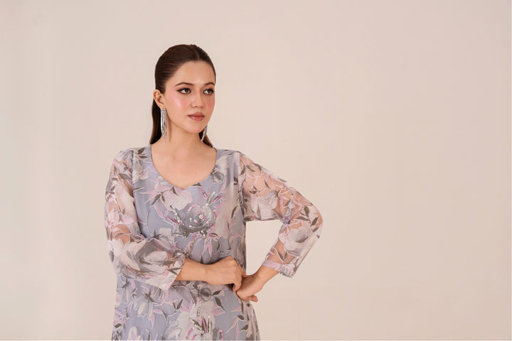 Stylish opal-toned dress – Pakistani designer women’s clothing