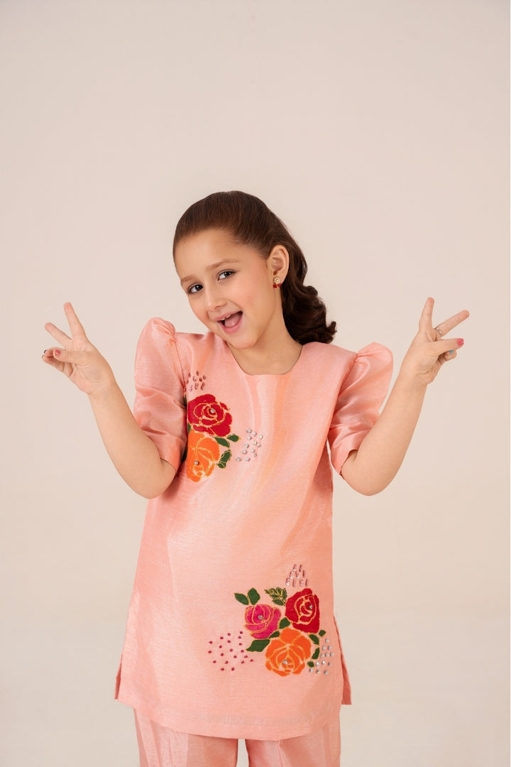 Stylish peach festive dress – Pakistani designer outfit Peach Blossom