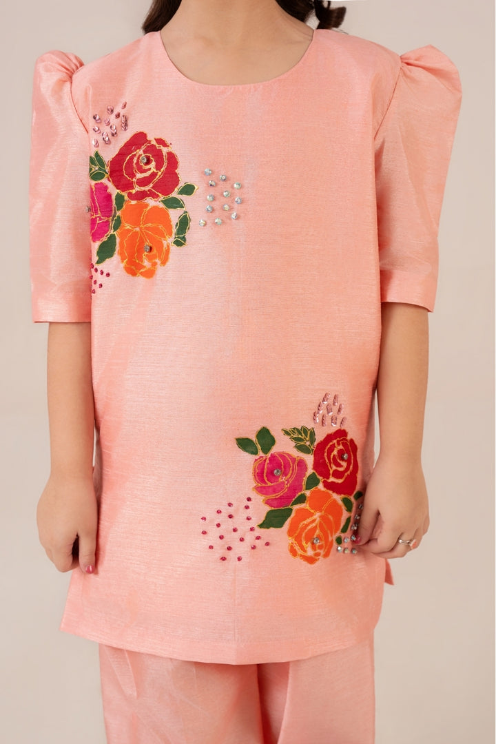 Peach Blossom designer dress – elegant women’s outfit in Pakistan