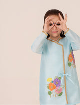 Floral embroidered kids dress – Floral Whimsy designer wear