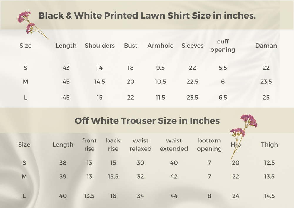 Qaaf Size Guide