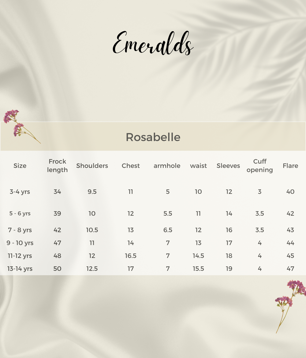Rosabelle Size Guide