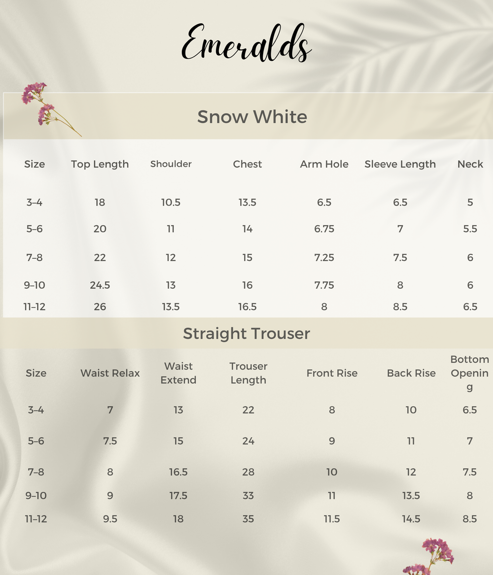Snow White Size Guide