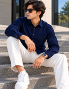 Neon Navy Causal Shirt