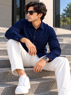 Neon Navy Causal Shirt